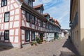 Small alley with half-timbered houses in the old town of Idstein, Hesse, Germany