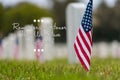 Small American flag at National cemetary - Memorial Day display - Royalty Free Stock Photo