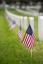 Small American flag at National cemetary - Memorial Day display Royalty Free Stock Photo