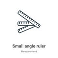 Small angle ruler outline vector icon. Thin line black small angle ruler icon, flat vector simple element illustration from Royalty Free Stock Photo