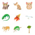 Small animal icons set, cartoon style Royalty Free Stock Photo