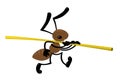 Small ant carries a straw. Children illustration Royalty Free Stock Photo