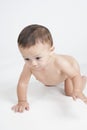 Small any boy crawling on the floor Royalty Free Stock Photo