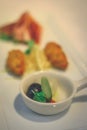 Small Appetizers iberico ham croquette olive pickle
