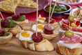 Tapas or antipasto starters Royalty Free Stock Photo