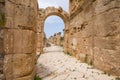 A small arch near the arch of triumph. Roman remains in Tyre. Tyre is an ancient Phoenician city. Tyre, Lebanon Royalty Free Stock Photo