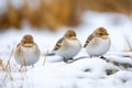 small arctic birds on a snowy ground