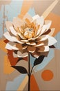 A small art with an acrylic of a geometric flower with an earth tone colors pattern