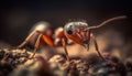 Small arthropod colony working on yellow leaf generated by AI