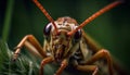 Small arthropod in nature green insect on leaf, selective focus generated by AI Royalty Free Stock Photo