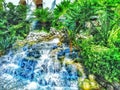 Small Artifical waterfall in Riverwalk/San Antonio Royalty Free Stock Photo