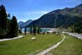 Small artificial lake at high altitude Royalty Free Stock Photo