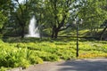 Small artificial waterfalls at Bastion Hill park in Riga Royalty Free Stock Photo