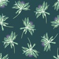 Small aster flowers. Trendy seamless pattern. Bright neon print Royalty Free Stock Photo