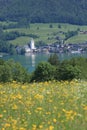 Small Austrian Town by the lake of Wolfgangsee Royalty Free Stock Photo