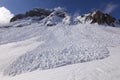 Small avalanche bottom view. Royalty Free Stock Photo