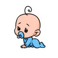Small baby cartoon minimalism character Royalty Free Stock Photo