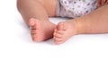 Small baby feet close up on white background Royalty Free Stock Photo