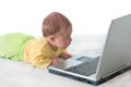 Small baby with laptop