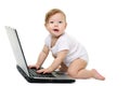 Small baby with laptop