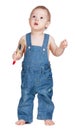 Small baby worker with paint brush Royalty Free Stock Photo