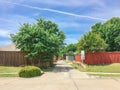 Small back alley at suburban neighborhood in North Dallas, Texa Royalty Free Stock Photo