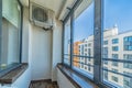 Small balcony interior in modern apartment building