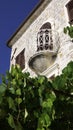Small balcony of stone sea house - Rose Village, Lustica peninsula, Kotor Bay, Montenegro, Europe