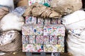 Small bales of compacted cans