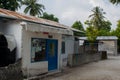 Small barber shop at the street at the tropical island Fenfushi Royalty Free Stock Photo