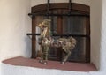 Small baroque statue of a horse in the Hotel-Restaurant Zum Schwarzen Baren, Emmersdorf an der Danau, Austria Royalty Free Stock Photo