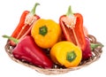 Small Basket with Paprikas Royalty Free Stock Photo