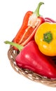 Small Basket with Paprikas Royalty Free Stock Photo