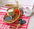 Small basket with traditional Christmas porridge