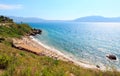 Beach on summer sea Vlore coast, Albania. Royalty Free Stock Photo