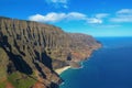 Small beach at Na Pali Coast, amazing landscape seen from a helicopter, Kauai, Hawaii Royalty Free Stock Photo