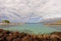 Small beach on Pointe du Bout with a view on Fort-de-France - Martinique