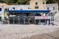 Small beach terrace in Positano at Amalfi shore in South Italy