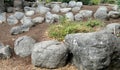 Small beautiful ancient stones on the site of the Sermon on the Mount Jesus Christ