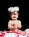 Small beautiful baby girl in a angel fansy dress Royalty Free Stock Photo