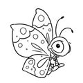 Small beautiful butterfly insect wings illustration cartoon coloring