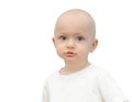 Small beautiful child boy attentively looking at camera Royalty Free Stock Photo