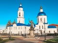 Small beautiful Church and Monument in Maloyaroslav