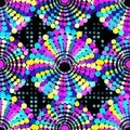 Small beautiful colored circles on a black background Seamless geometric pattern Royalty Free Stock Photo