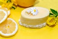 Small, beautiful glazed lemon cake