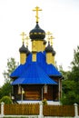 Small beautiful old rural church in a small village Royalty Free Stock Photo