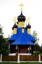 Small beautiful old rural church in a small village Royalty Free Stock Photo