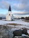 Small church at Sola Beach, Stavanger, Norway Royalty Free Stock Photo