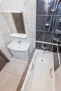 Small beige bathroom