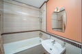 Small beige bathroom